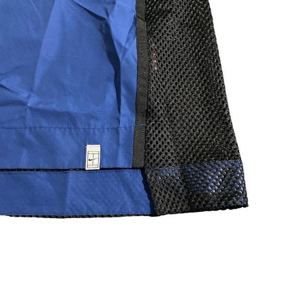 Nike Court Tennis Mesh Zip Top Short Sleeve Women’s Size M Navy Blue 815746-423 - Picture 2 of 8